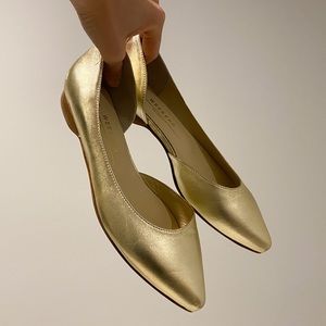 New Max Mara Gold Shoes Ballet Flats